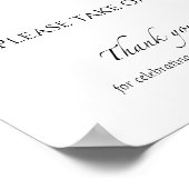 Zwart & Wit Vrijgezellenfeest Favorieten Sign Poster (Hoek)