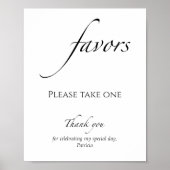 Zwart & Wit Vrijgezellenfeest Favorieten Sign Poster (Voorkant)