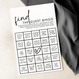 Zwart-wit Vrijgezellenfeest Gast Bingo Game