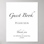 Zwart & Wit Vrijgezellenfeest Gastenboek teken Poster (Voorkant)