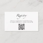 Zwart & Wit Vrijgezellenfeest Gift Registry QR Kaa Informatiekaartje (Voorkant)