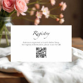 Zwart & Wit Vrijgezellenfeest Gift Registry QR Kaa Informatiekaartje