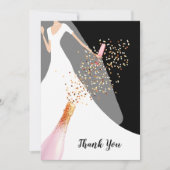 Zwart-wit Vrijgezellenfeest Hartelijk dank Bedankkaart (Voorkant)