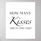 Zwart & Wit Vrijgezellenfeest hoeveel kussen teken Poster (Voorkant)