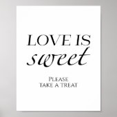 Zwart & Wit Vrijgezellenfeest Liefde is lief teken Poster (Voorkant)