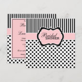 Zwart, wit Vrijgezellenfeest met polaire dot stree Kaart (Voorkant / Achterkant)