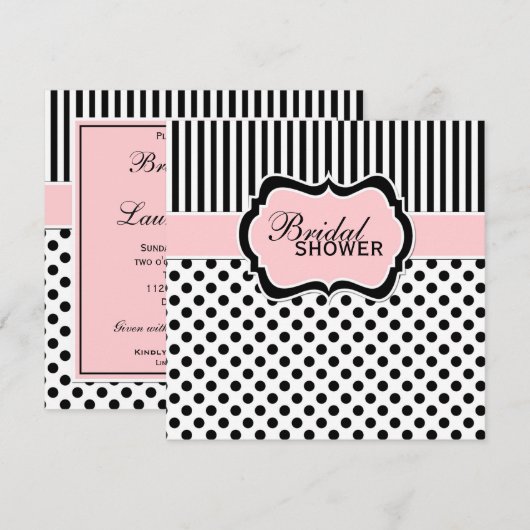 Zwart, wit Vrijgezellenfeest met polaire dot stree Kaart (Voorkant / Achterkant)