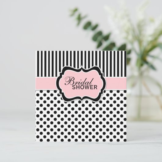 Zwart, wit Vrijgezellenfeest met polaire dot stree Kaart (Staand voorkant)