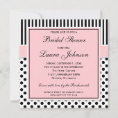 Zwart, wit Vrijgezellenfeest met polaire dot stree Kaart (Achterkant)