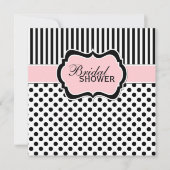 Zwart, wit Vrijgezellenfeest met polaire dot stree Kaart (Voorkant)