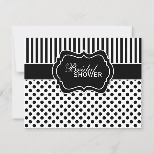 Zwart, wit Vrijgezellenfeest met polaire dot stree Kaart (Voorkant)