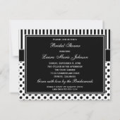 Zwart, wit Vrijgezellenfeest met polaire dot stree Kaart (Achterkant)