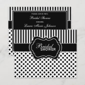 Zwart, wit Vrijgezellenfeest met polaire dot stree Kaart (Voorkant / Achterkant)