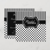 Zwart, wit Vrijgezellenfeest met polaire dot stree Kaart (Voorkant / Achterkant)