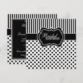 Zwart, wit Vrijgezellenfeest met polaire dot stree Kaart (Voorkant / Achterkant)