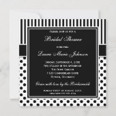 Zwart, wit Vrijgezellenfeest met polaire dot stree Kaart (Achterkant)
