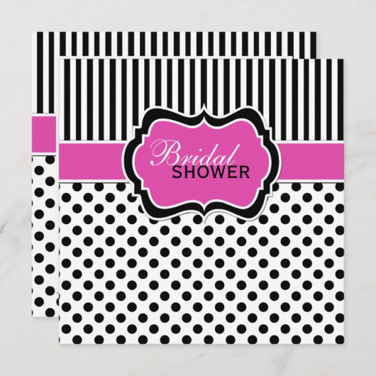 Zwart, wit Vrijgezellenfeest met polaire dot stree Kaart (Voorkant / Achterkant)