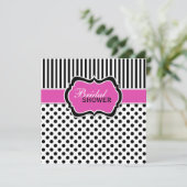 Zwart, wit Vrijgezellenfeest met polaire dot stree Kaart (Staand voorkant)