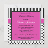 Zwart, wit Vrijgezellenfeest met polaire dot stree Kaart (Achterkant)