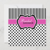 Zwart, wit Vrijgezellenfeest met polaire dot stree Kaart (Voorkant)