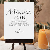 Zwart & Wit Vrijgezellenfeest Mimosa Bar Teken Poster