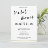 Zwart-wit Vrijgezellenfeest nodigt gouden lijnen u Kaart (Staand voorkant)