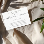 Zwart-wit Vrijgezellenfeest recept Informatiekaartje