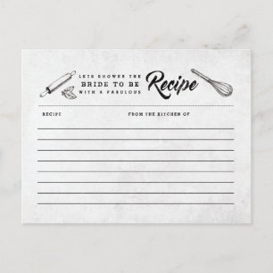  zwart-wit Vrijgezellenfeest Recept Kaart