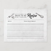  zwart-wit Vrijgezellenfeest Recept Kaart (Voorkant)