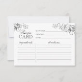 Zwart-wit Vrijgezellenfeest Recipe Kaart (Voorkant)