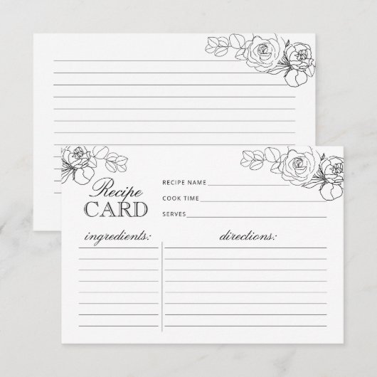 Zwart-wit Vrijgezellenfeest Recipe Kaart (Voorkant / Achterkant)