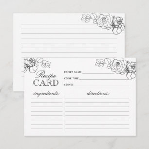 Zwart-wit Vrijgezellenfeest Recipe Kaart