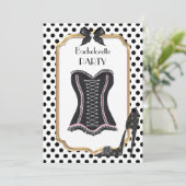 Zwart-wit vrijgezellenfeest uitnodiging (Staand voorkant)