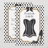 Zwart-wit vrijgezellenfeest uitnodiging (Voorkant / Achterkant)