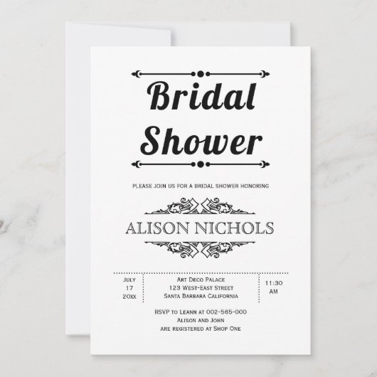  zwart-wit vrijgezellenfeest voor typografie kaart (Voorkant)