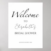 Zwart & Wit Vrijgezellenfeest Welkomstbord Poster (Voorkant)