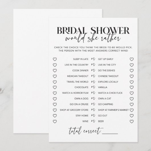 Zwart-wit Vrijgezellenfeest zou ze liever hebben (Voorkant / Achterkant)