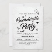  zwart-wit vrijgezellenuitnodiging kaart (Voorkant)