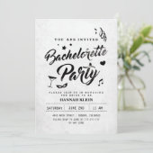  zwart-wit vrijgezellenuitnodiging kaart (Staand voorkant)