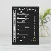 Zwart-wit vrijgezellenweekenduitstapje kaart (Staand voorkant)