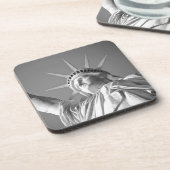 Zwart wit Vrijheidsbeeld Bier Onderzetter (Linkerzijde)