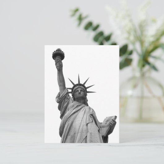 Zwart-wit Vrijheidsbeeld Briefkaart (Staand voorkant)