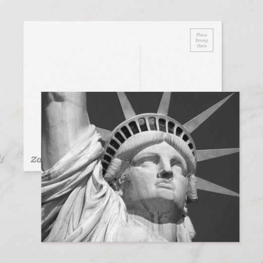 Zwart-wit Vrijheidsbeeld Briefkaart (Voorkant / Achterkant)
