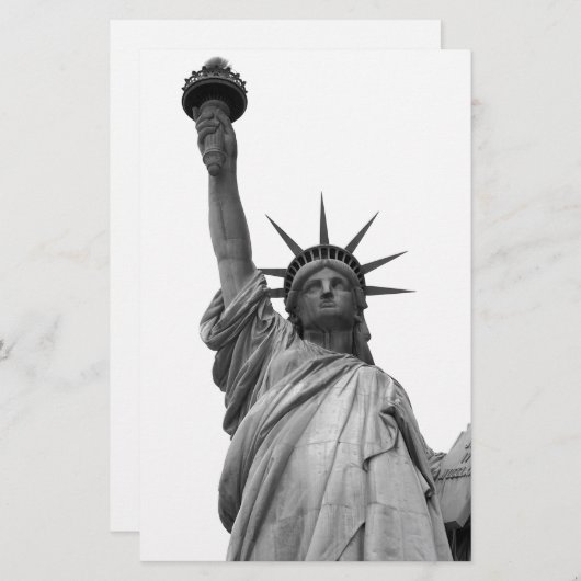 Zwart-wit Vrijheidsbeeld Briefpapier (Voorkant / Achterkant)