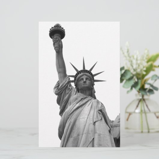 Zwart-wit Vrijheidsbeeld Briefpapier (Staand voorkant)