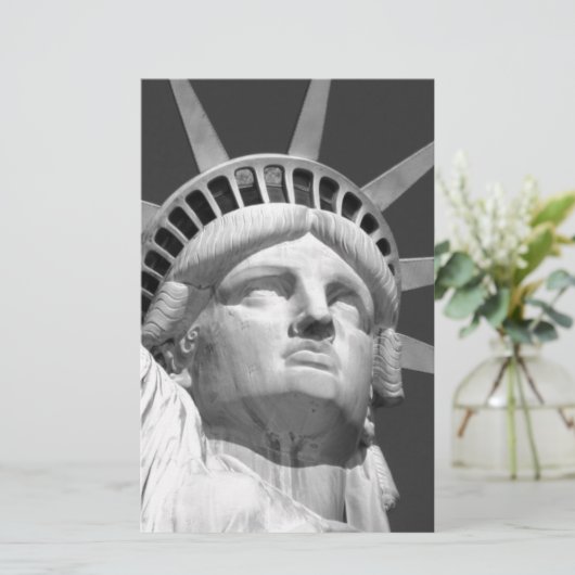 Zwart-wit Vrijheidsbeeld Briefpapier (Staand voorkant)