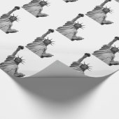 Zwart-wit Vrijheidsbeeld Cadeaupapier (Hoek)
