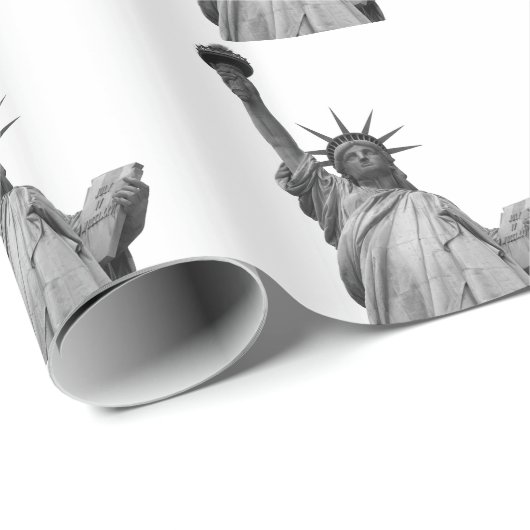 Zwart-wit Vrijheidsbeeld Cadeaupapier (Rol Hoek)