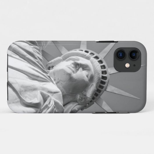 Zwart wit Vrijheidsbeeld Case-Mate iPhone Case (Achterkant (horizontaal))