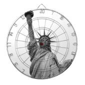 Zwart-wit Vrijheidsbeeld Dartbord (Voorkant)